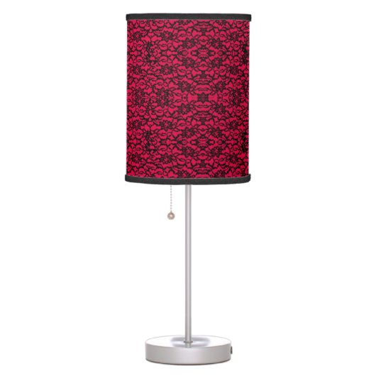 Black and Red Lace Gothic Style Lamp (Right)