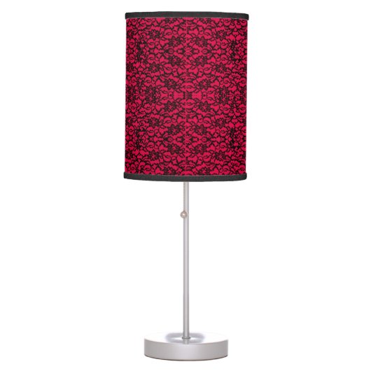Black and Red Lace Gothic Style Lamp (Front)