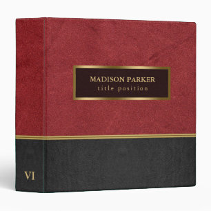 Black And Red Leather 3 Ring Binder