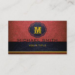 Black and Red Leather Business Card