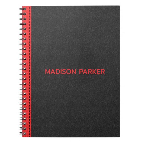 Black and Red Leather Notebook