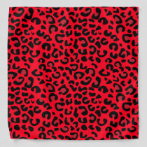 Black and Red Leopard Animal Print Bandana