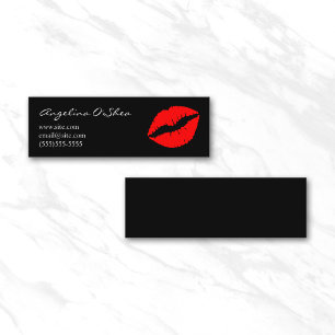 Black and Red Lipstick Mini Business Card