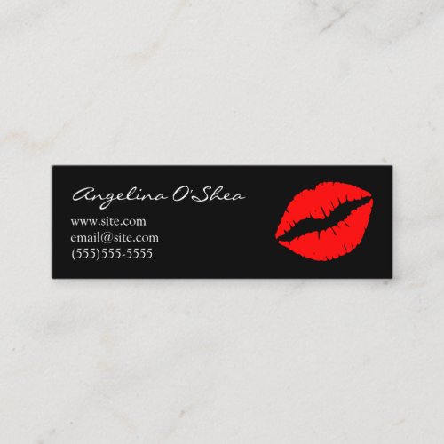 Red Lipstick Skinny Business Card