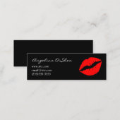 Black and Red Lipstick Mini Business Card (Front/Back)