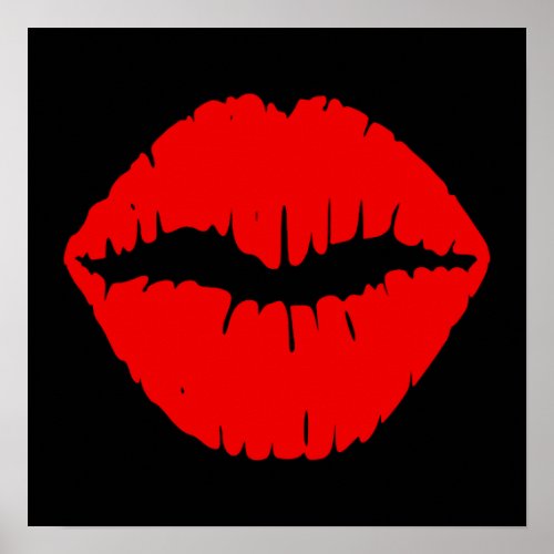 Black and Red Lipstick Poster