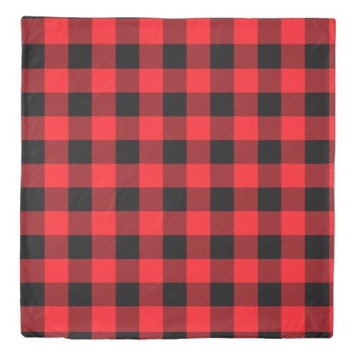 Black and Red Lumberjack Plaid Duvet Cover