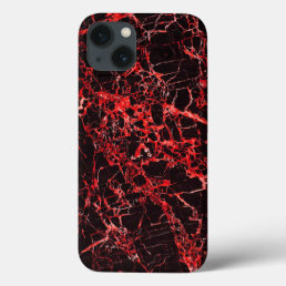 Black and Red Marble, (Battery Charging) iPhone 13 Case