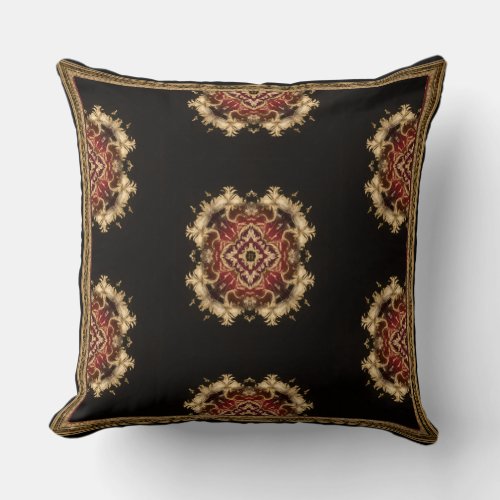 Black and Red Medallion Pillow