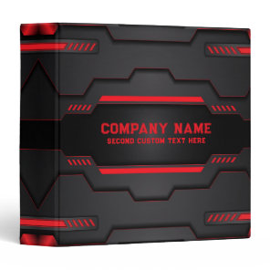 Black and red metallic geometric design 3 ring binder