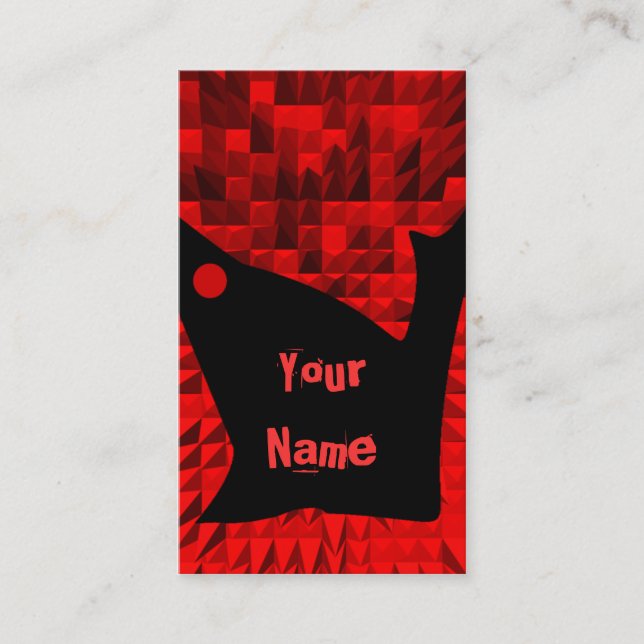 Black and Red Modern Business Card by Ginette (Front)