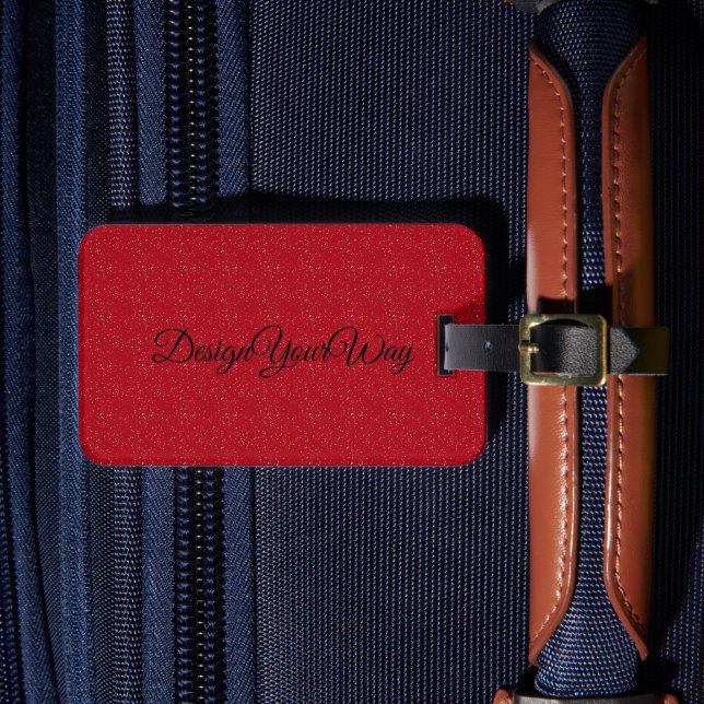 black and red modern monogramm personalized  luggage tag (Front Insitu 4)