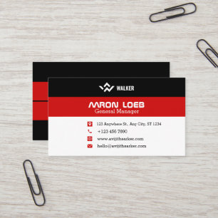 Black and Red Modern Personalized Business Card