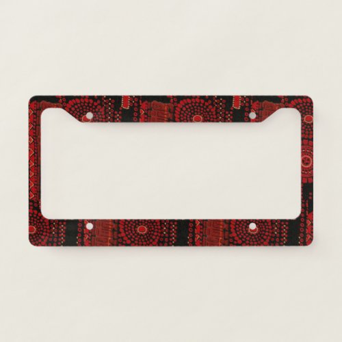 Black and Red Moderne License Plate Frame