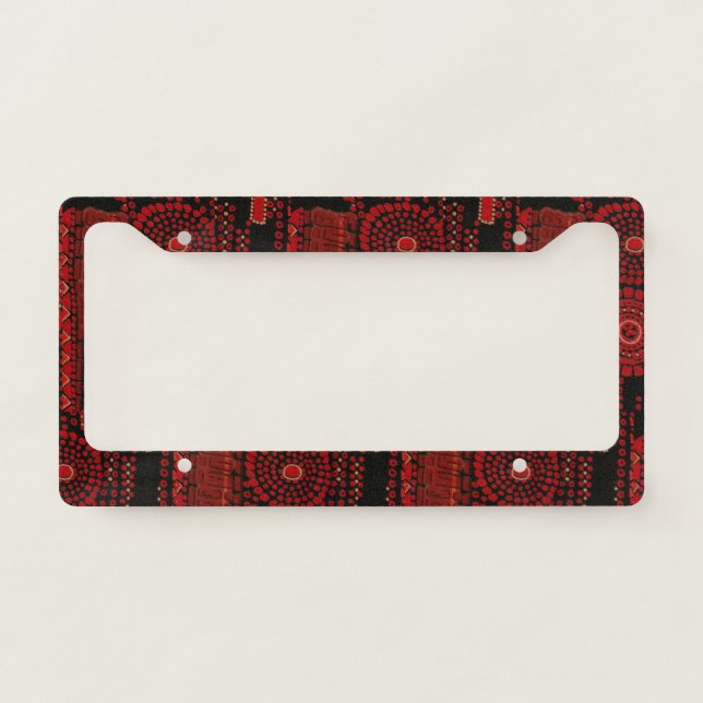 Black and Red Moderne License Plate Frame (Front)