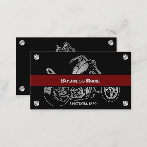 Black And Red Motorcycle Shop Business Card