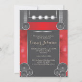 Black and red night club 18th birthday invitation (Front)