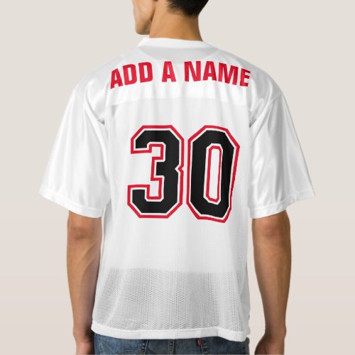 Black and Red Number 30 mens football jersey