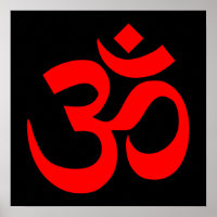 Black and Red Om Symbol