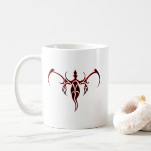 Black and Red Ornate Tribal Elephant Mandala Coffee Mug