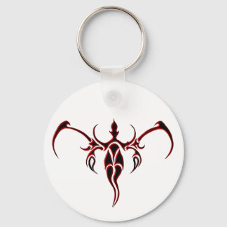 Black and Red Ornate Tribal Elephant Mandala Keychain