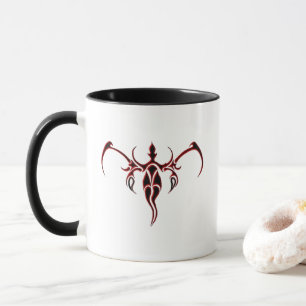 Black and Red Ornate Tribal Elephant Mandala Mug