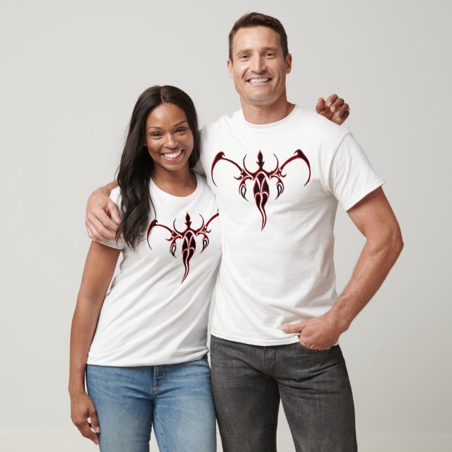 Black and Red Ornate Tribal Elephant Mandala T-Shirt (Unisex)