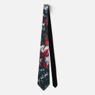 Black and Red Paint Splatter Neck Tie