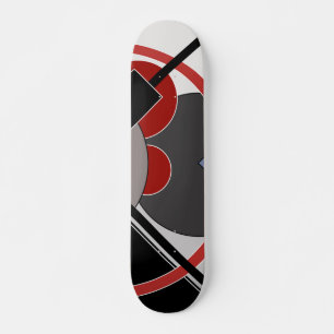 Black and red painting geometric skateboard