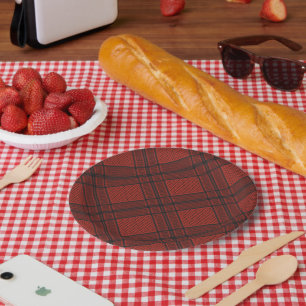 Black and RED Palestine keffiyeh Paper Plates