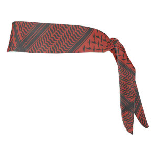 Black and RED Palestine keffiyeh Tie Headband