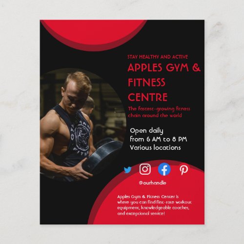 black and red Photo gym personal trainer fit Flyer