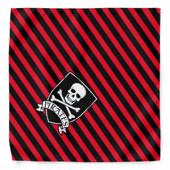 black and red pirate costume bandana (Front)