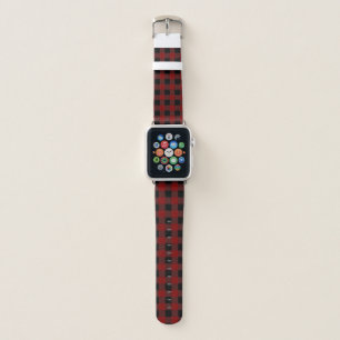 Black And Red Plaid Apple Watch Band