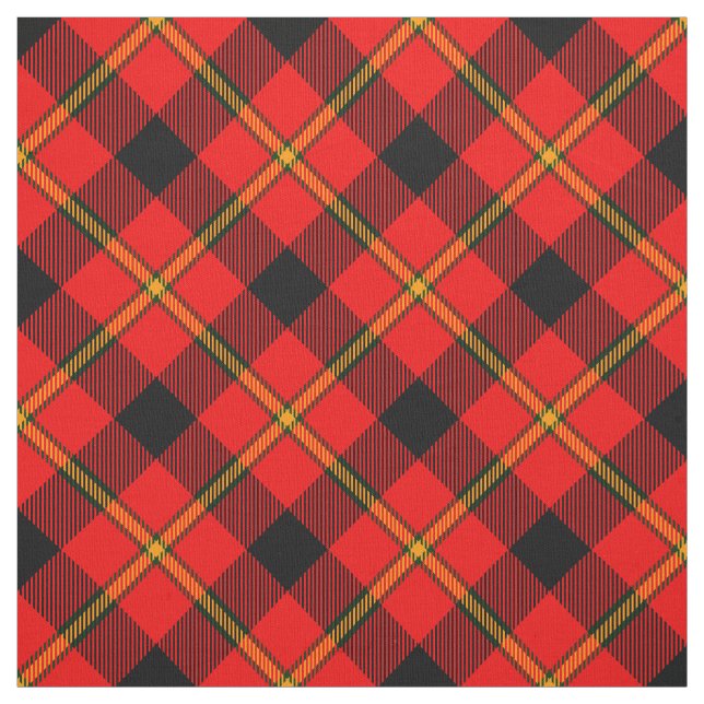    Black and Red Plaid Bold Pattern Vintage Tartan Fabric