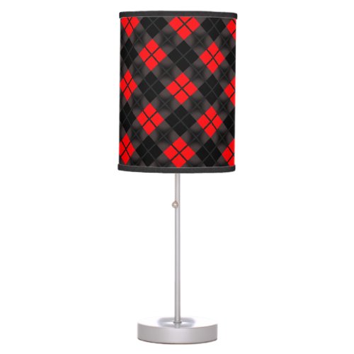 Black and Red Plaid Check Lamp Modern Design