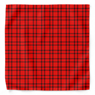 Black and Red Plaid Custom Bandana