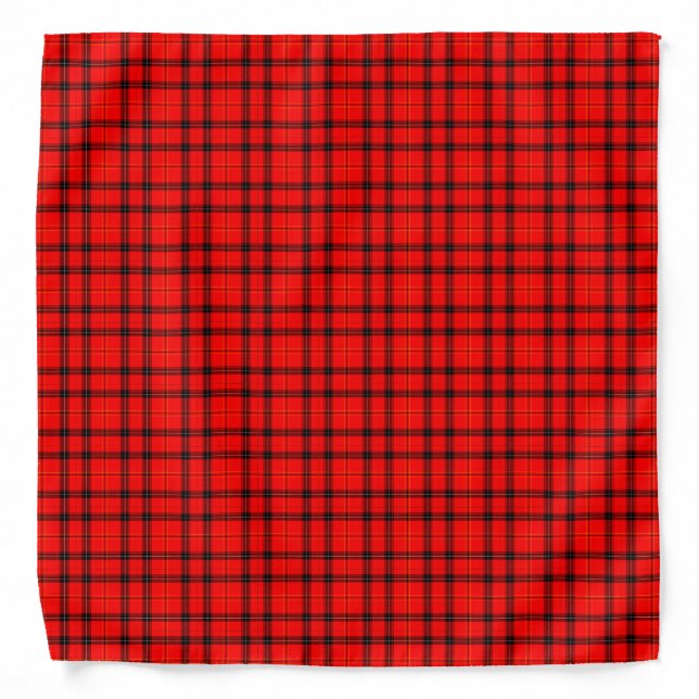 Black and Red Plaid Custom Bandana (Front)