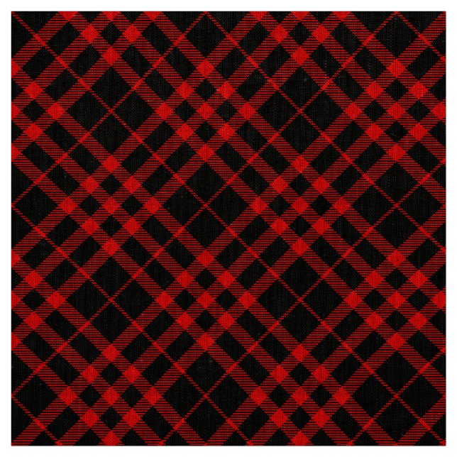  Black and Red Plaid Grunge Pattern Vintage Tartan Fabric (Swatch)