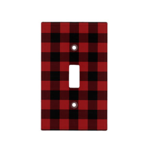Black and Red Plaid Light Switch Cover
