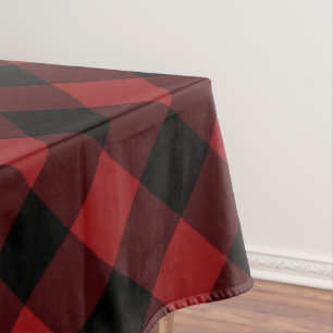 Black and Red Plaid Tablecloth