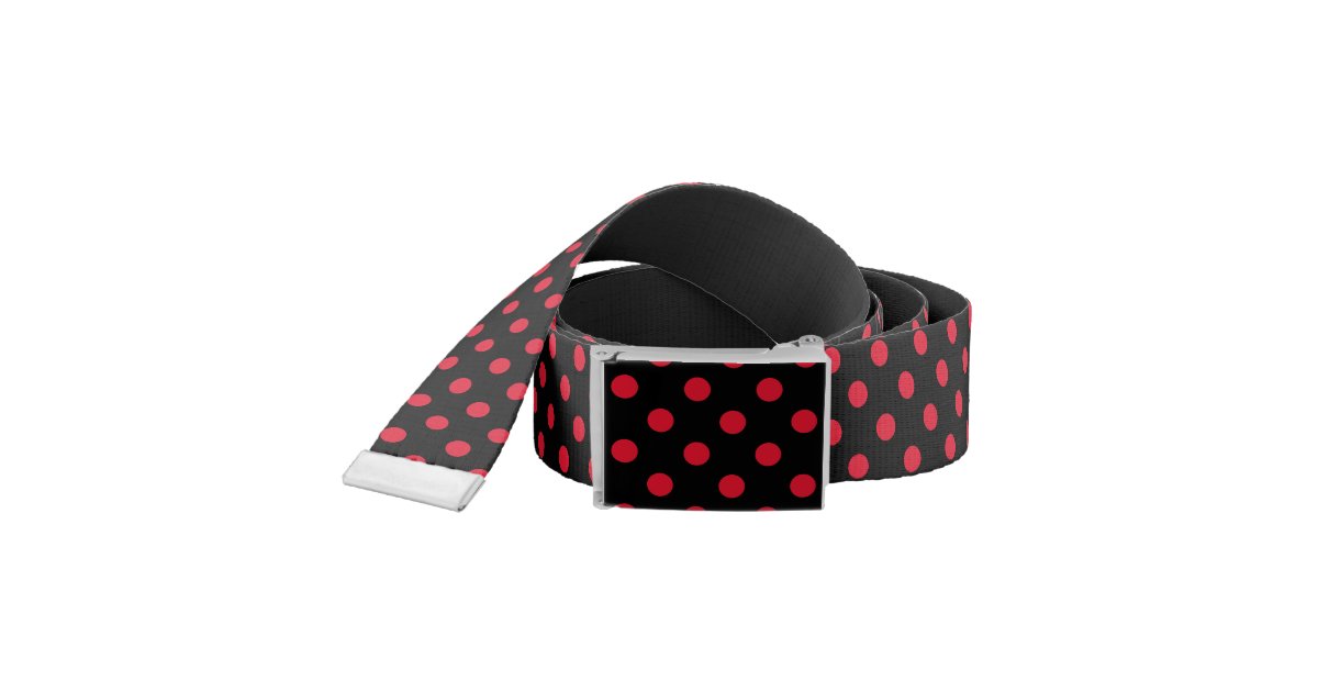black and red polka dots belt | Zazzle