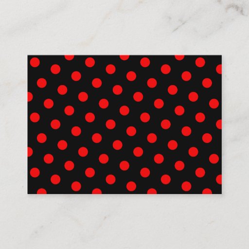 Customizable Black and Red Polka Dots Business Card