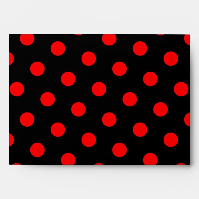 Black and Red Polka Dots Envelope (Front)