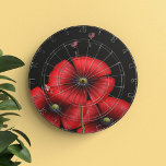 Black and Red Poppy Flowers Dartboard with Darts<br><div class="desc">If you love playing darts and love poppies too,  here's a red and black poppy dartboard just for you. Darts also included</div>