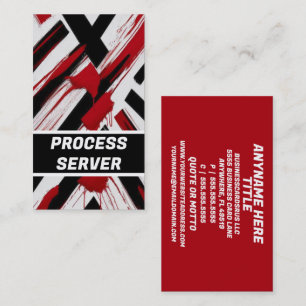 Black and Red Process Server Business Card
