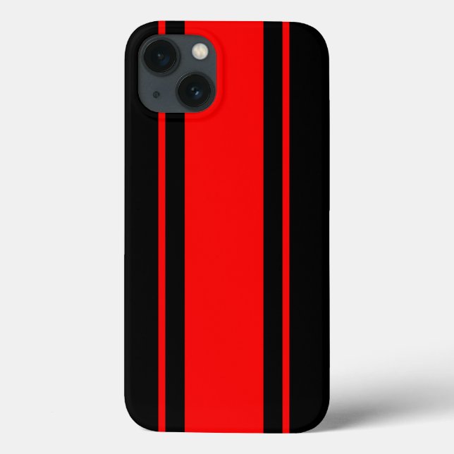 Black and Red Racing Stripe Case-Mate iPhone Case (Back)