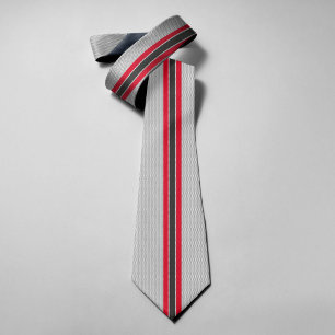 Black And Red Racing Stripes Sporty Minimalist Neck Tie