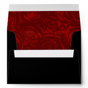 Black and Red Rose Goth Return Address Envelope