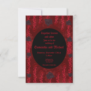 Black and red roses Gothic Invitation